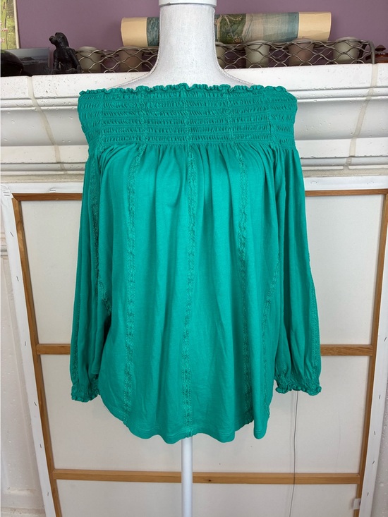 Lauren Ralph Lauren Tops - Lauren Ralph Lauren Teal Off-Shoulder Smocked Top yummy